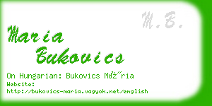 maria bukovics business card